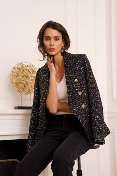 Multicolor sequin blazer