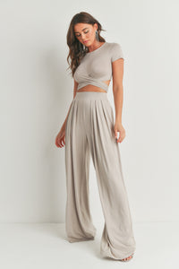 criss cross crop top palazzo pants set