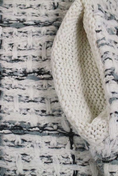 White With Blue Tweed Jacket