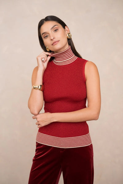 Sleeveless Knit Turtleneck Sweater