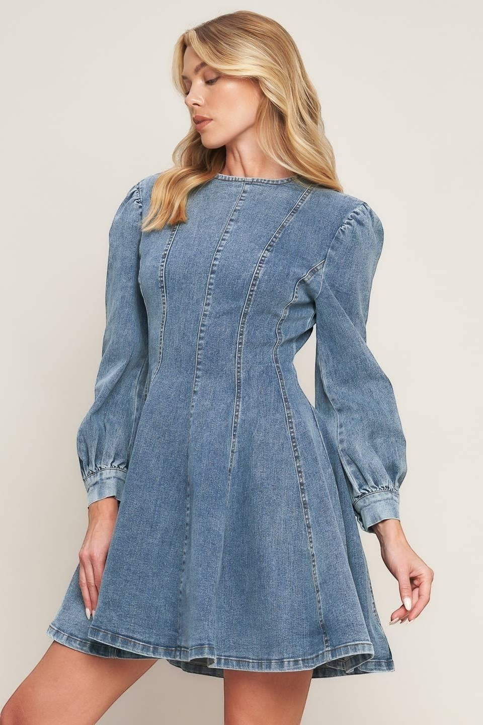 YOUR SWEETIE DENIM MINI DRESS L FLYING TOMATO BLUE ACID / L