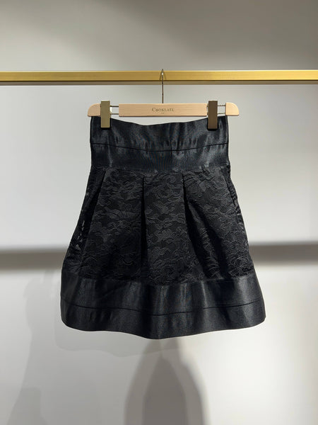 Black lace and satin ball skirt