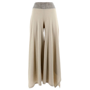  beige wide leg flowing palazzo pants