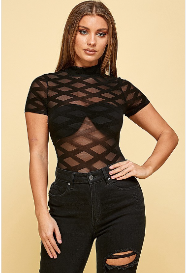 Simone Mock Neck Bodysuit  Black – Twisted Label Boutique