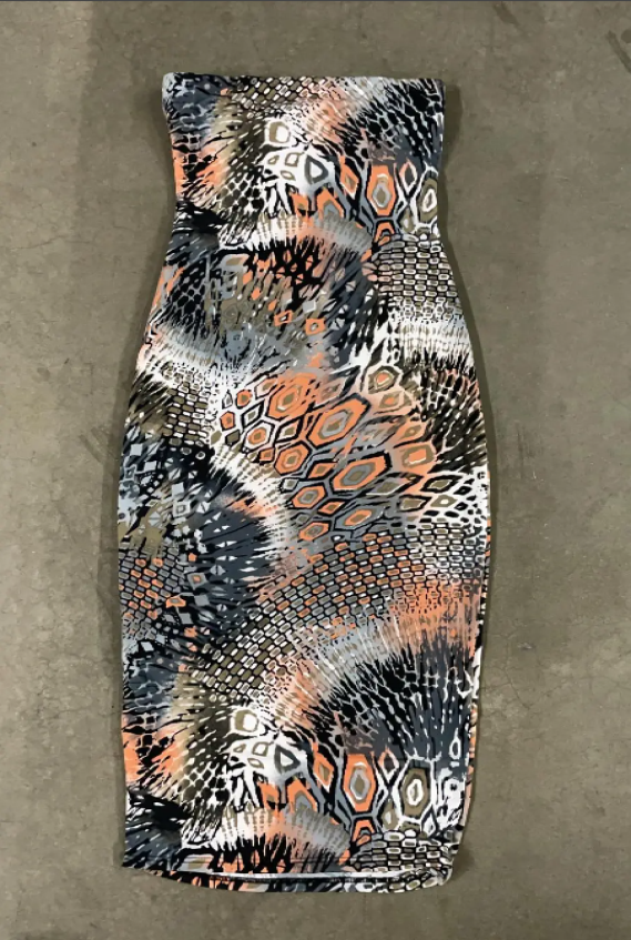 abstract bodycon tube dress