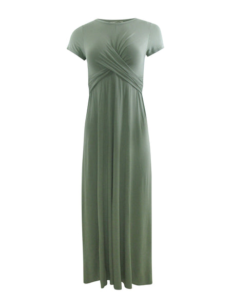 sage twisted front maxi dress