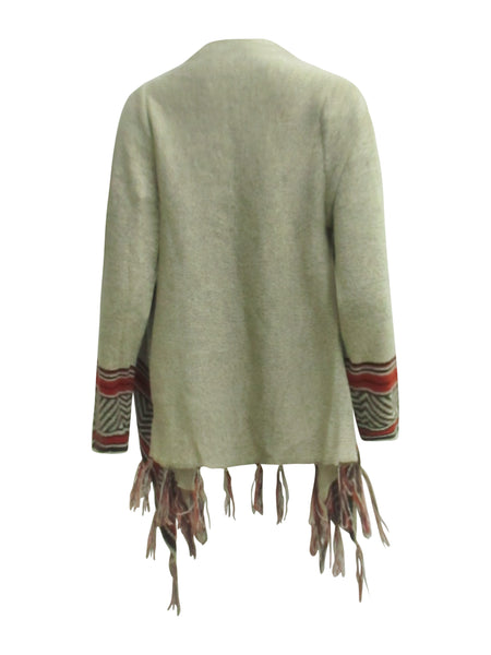 Long Sleeve Knit Fringe Sweater