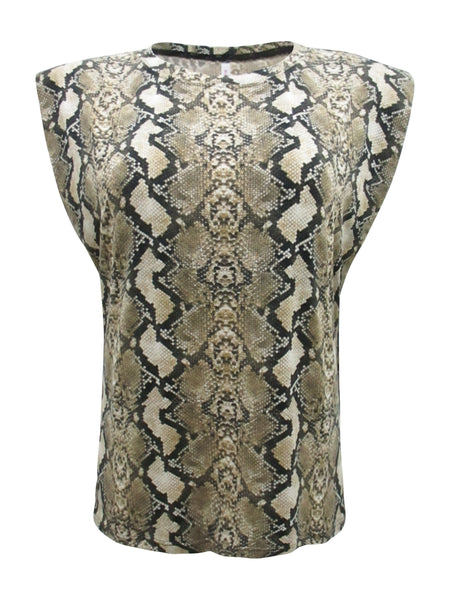 Sleeveless Snake Print Top