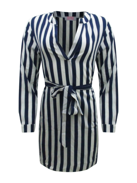 Navy Striped Mini Dress