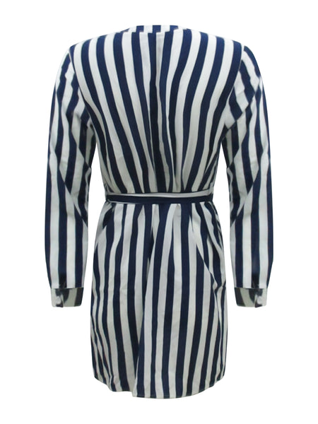 Navy Striped Mini Dress