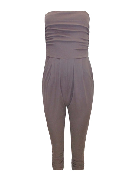 Taupe Strapless Jumpsuit