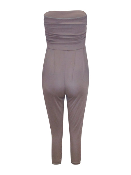 Taupe Strapless Jumpsuit