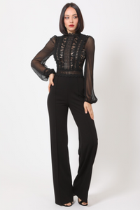 black crotchet top jumpsuit