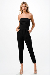 black off the shoulder jumpsuit