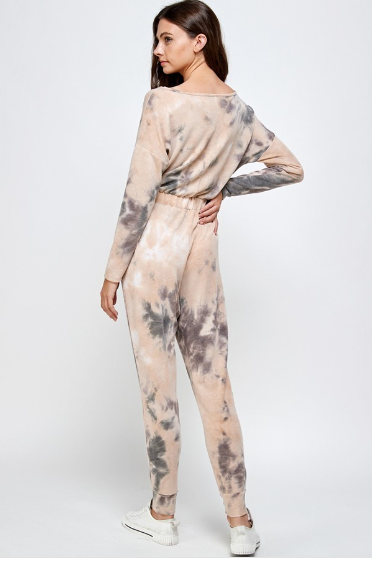 tie dye long sleeve jumpsuit