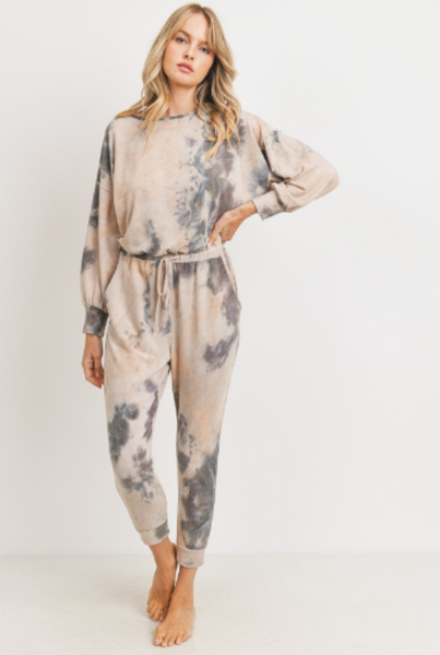 tie dye long sleeve jumpsuit