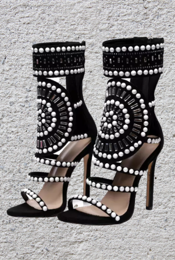 Beaded heels hotsell