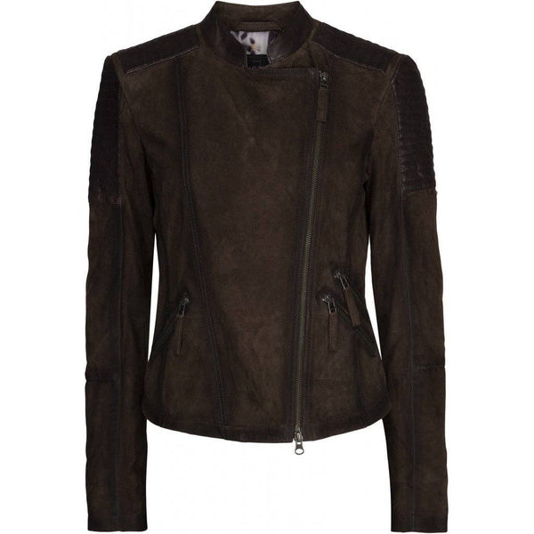 Brown suede biker jacket